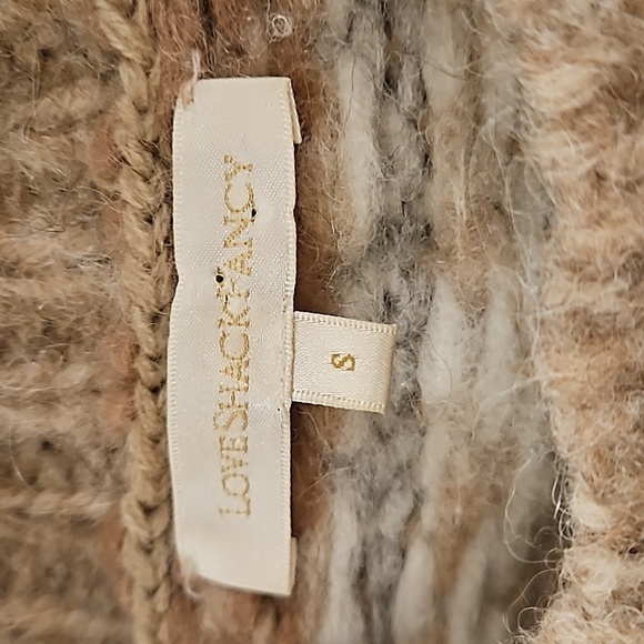 💕LOVESHACKFANCY💕 Cropped Fair Isle Sweater ~ Alpaca Wool Blend Tan Print Small - Picture 13 of 15